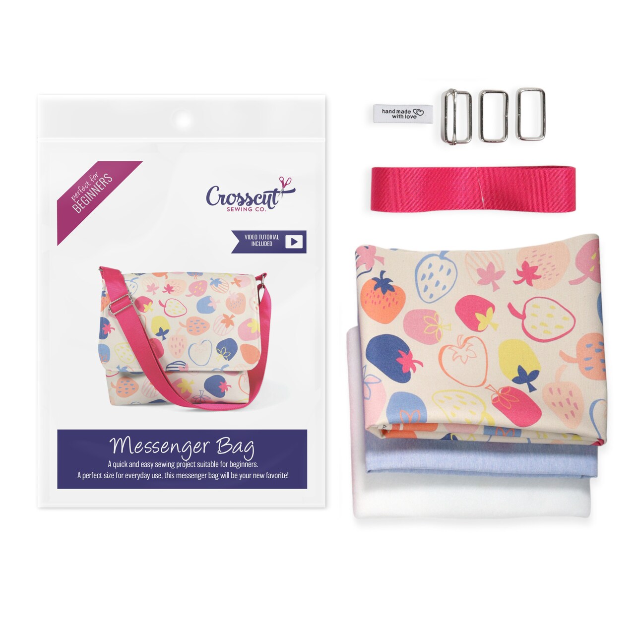 Crosscut Sewing Co.® Messenger Bag Sewing Project Kit for Beginners